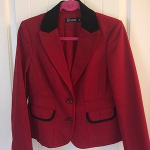 Red and black blazer